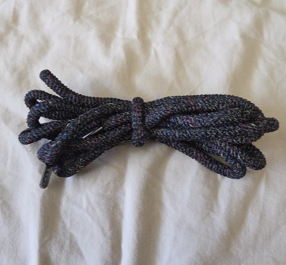 No-Brand Black Multicolor Round Shoelaces for Men